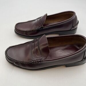 Classic Collection Mens Size 9.5 D Burgundy Leather Penny Loafers Dress Classic